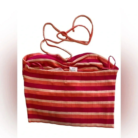 NWT L*Space Revolve Cropped Paloma Halter Top Stripped in Size Extra Small - Picture 4 of 5